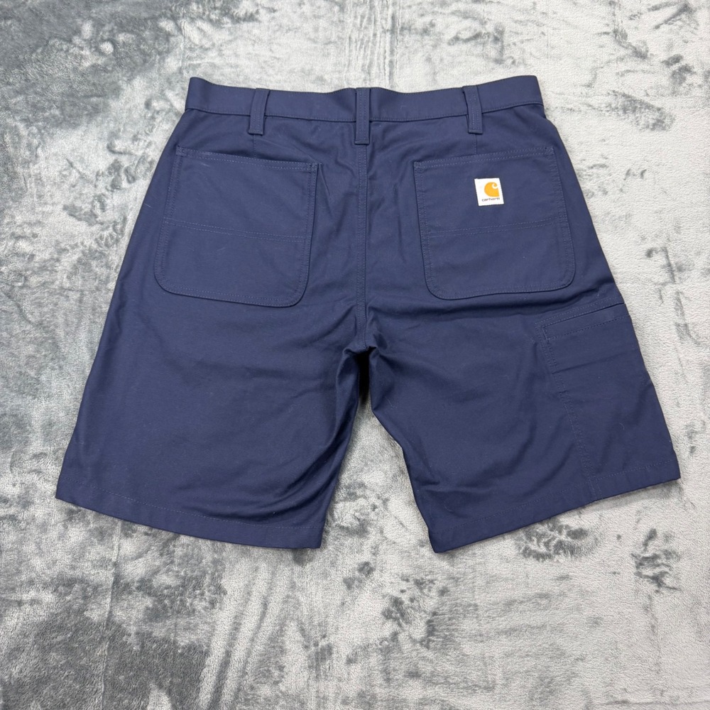 EUC Carhartt Rugged Flex Relaxed Fit Canvas Work Shorts Navy Blue Mens Size 33 - Picture 4 of 6